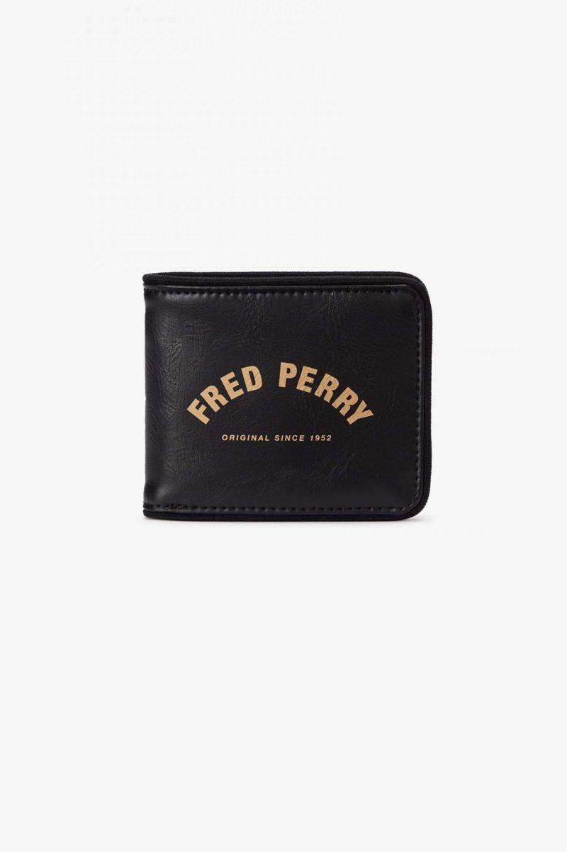 Black Fred Perry Arch Branded Billfold Men\'s Bags | PH 1027EBCX